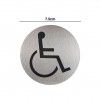 Placa Inox Adesiva Acessvel Redondo 7.5cm