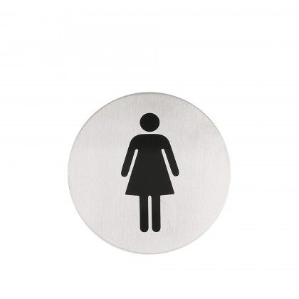 Placa Inox Adesiva Senhoras Redondo 7.5cm
