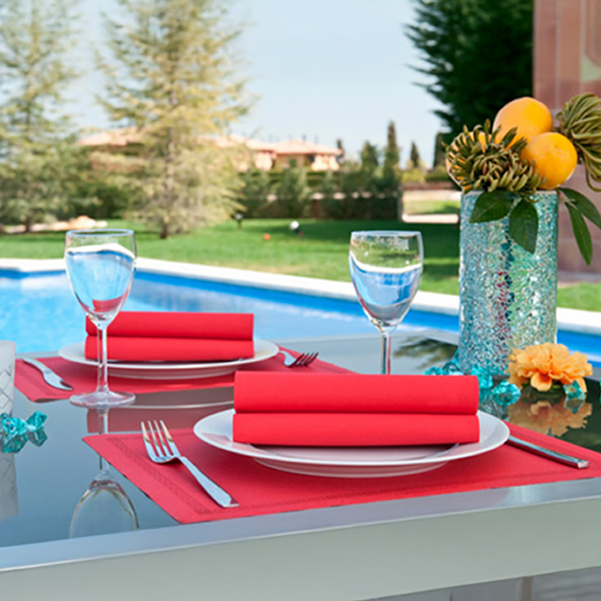 Guardanapo Airlaid Vermelho 40X40cm Pack 50