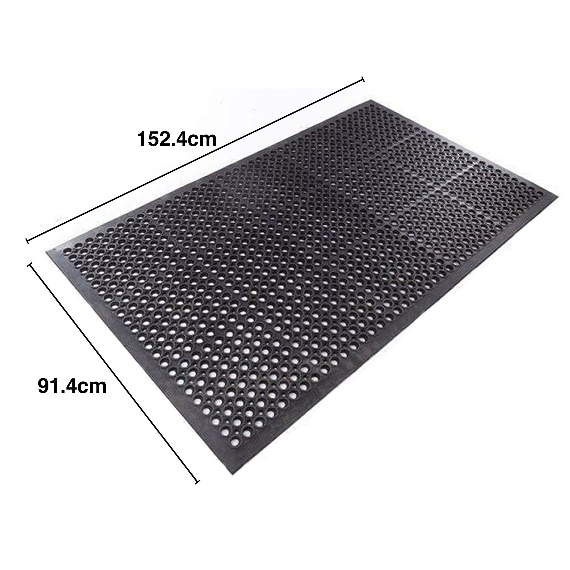 Tapete Antifadiga / Segurança Preto 152.4X91.4X1.2cm
