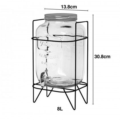 Dispensador Vidro com Torneira com Base 8L 13.8X30.8cm