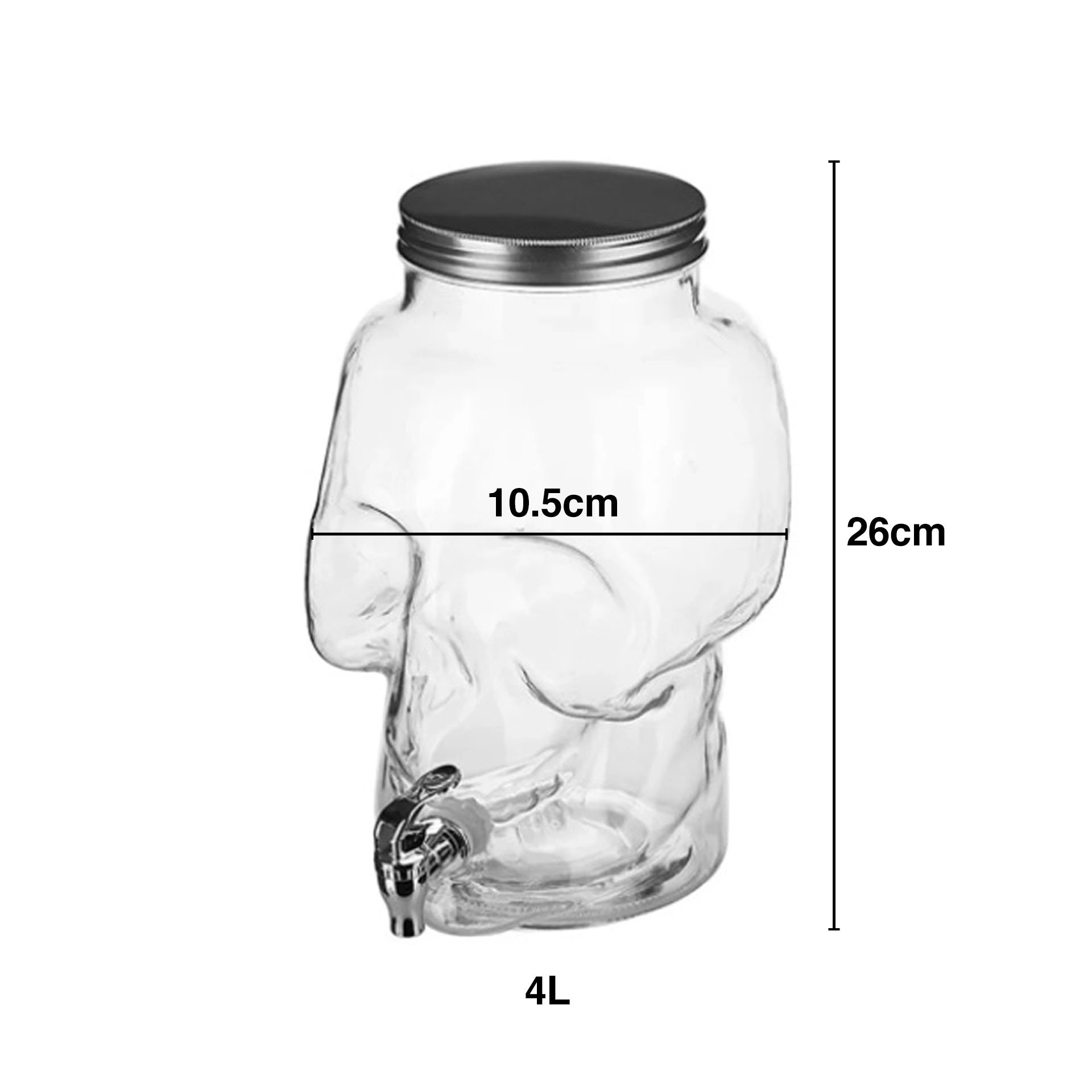 Dispensador Vidro com Torneira 4L 10.5X26cm