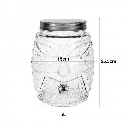 Dispensador Vidro Tiki com Torneira 5L 15X25.5cm Dispensador Vidro Tiki com Torneira 5L 15X25.5cm