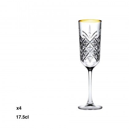 Copo Flute Timeless Golden Touch 17.5cl Pack 4 Copo Flute Timeless Golden Touch 17.5cl Pack 4