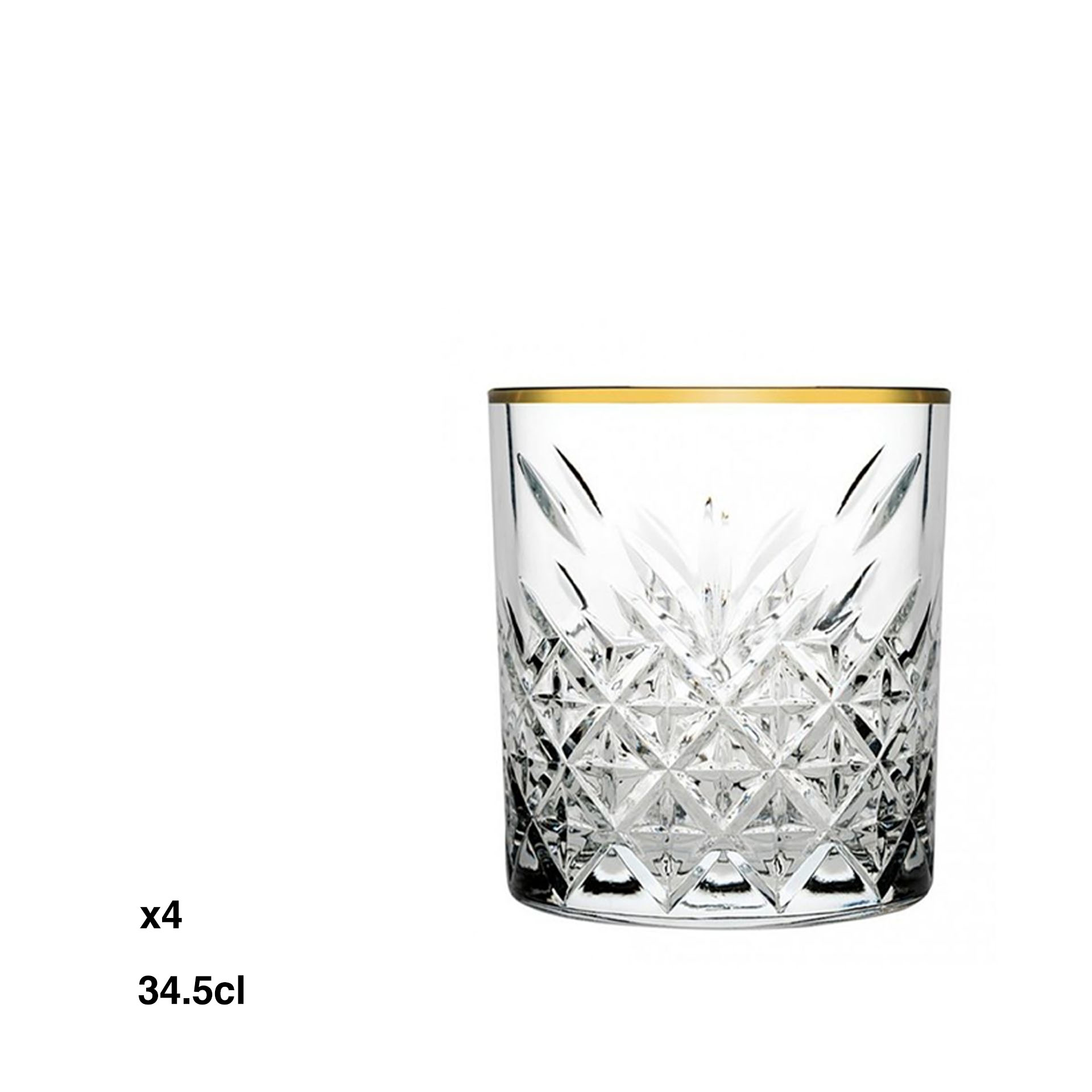 Copo sem Pé Timeless Golden Touch Baixo 34.5cl Pack 4