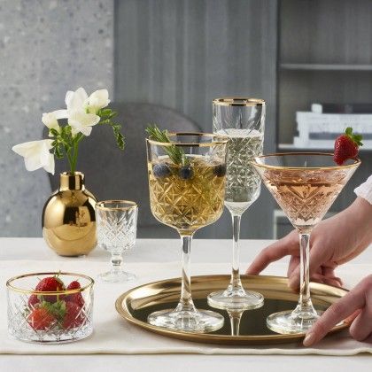 Copo Flute Timeless Golden Touch 17.5cl Pack 4 Copo Flute Timeless Golden Touch 17.5cl Pack 4