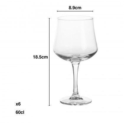 Copo com Pé Gin Arôme 60cl 8.9X18.5cm Pack 6 Copo com Pé Gin Arôme 60cl 8.9X18.5cm Pack 6