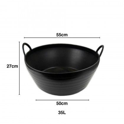 Selha Flex Reforçada com Asas Preta 35L 55X50X27cm Selha Flex Reforçada com Asas Preta 35L 55X50X27cm