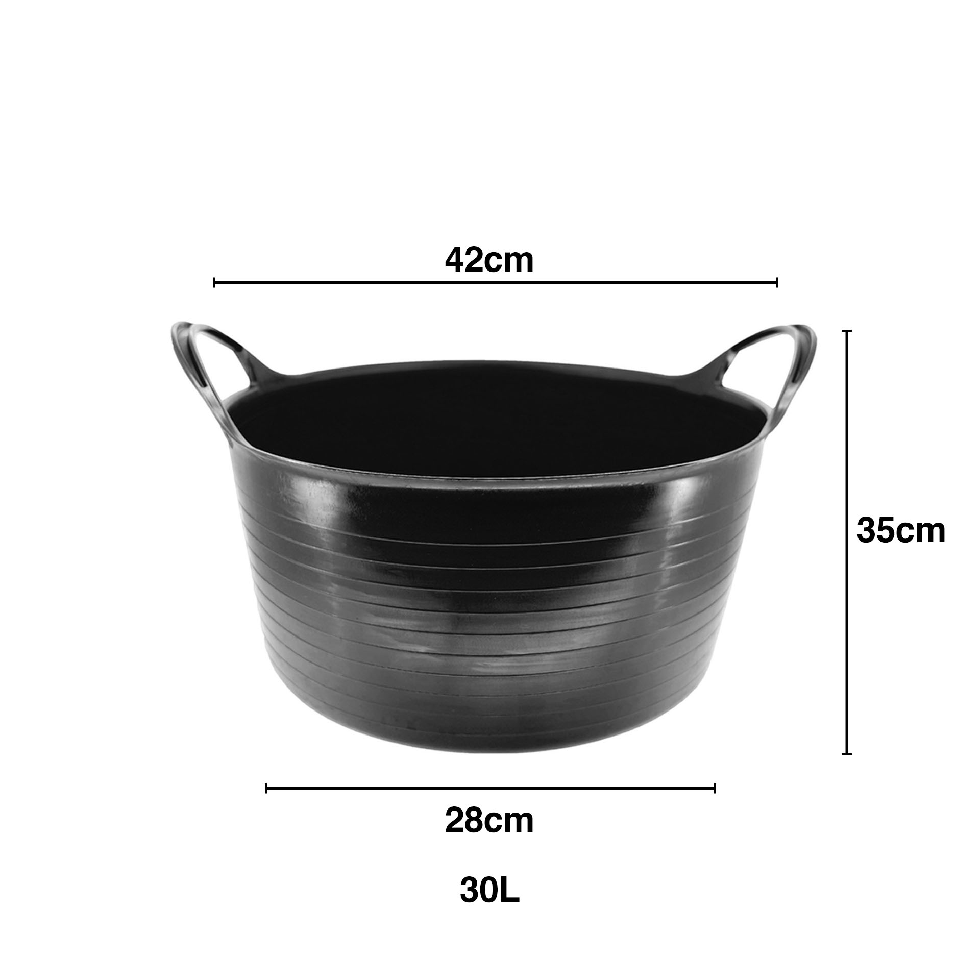Selha Flex Polietileno com Asas Preta 30L 42X35X28cm