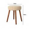 Puff Decorativo Teddy com Arrumao Bege 40X37cm