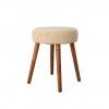 Puff Decorativo Teddy com Arrumao Bege 40X37cm
