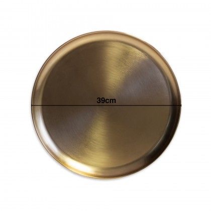 Bandeja Decorativa Redondo Dourado 39cm Bandeja Decorativa Redondo Dourado 39cm