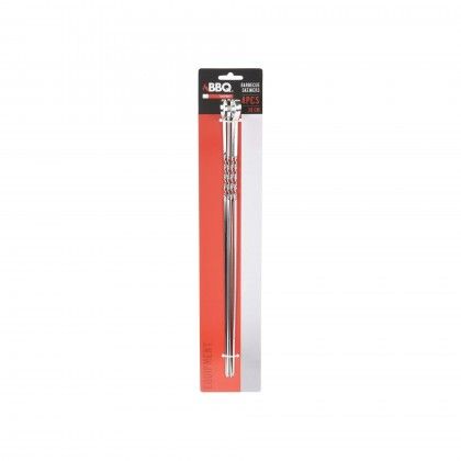 Espeto Churrasco Metal Cinzento 38cm Pack 4