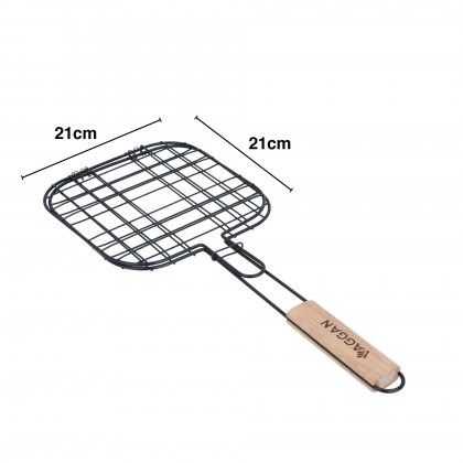 Grelha Churrasco Hambúrguer Quadrado 21X21cm Grelha Churrasco Hambúrguer Quadrado 21X21cm