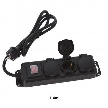 Extens�o 3 Tomadas com Interruptor Preto 140cm