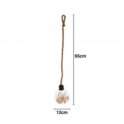 Lmpada Corda com Bola Vidro 10 Leds 12X65cm