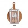Tbua Queijo Madeira com 3 Acessrios 32cm