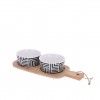Tbua Servir com 2 Taas Porcelana Redondo 12.5X10cm