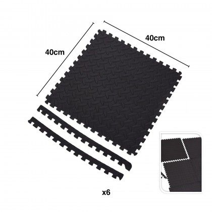 Tapete Ioga Mont�vel Preto 6 Pe�as 40X40cm