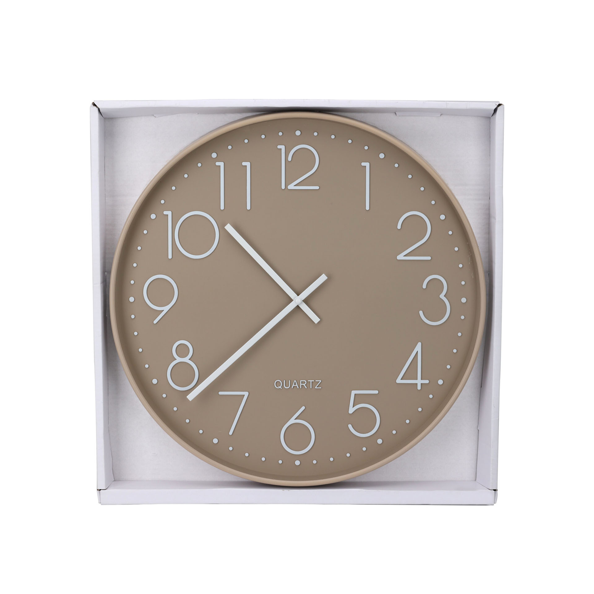 Relógio Parede Redondo Taupe 50X4.8cm