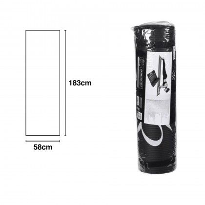 Tapete Ioga Borracha Preto 183X58X1cm