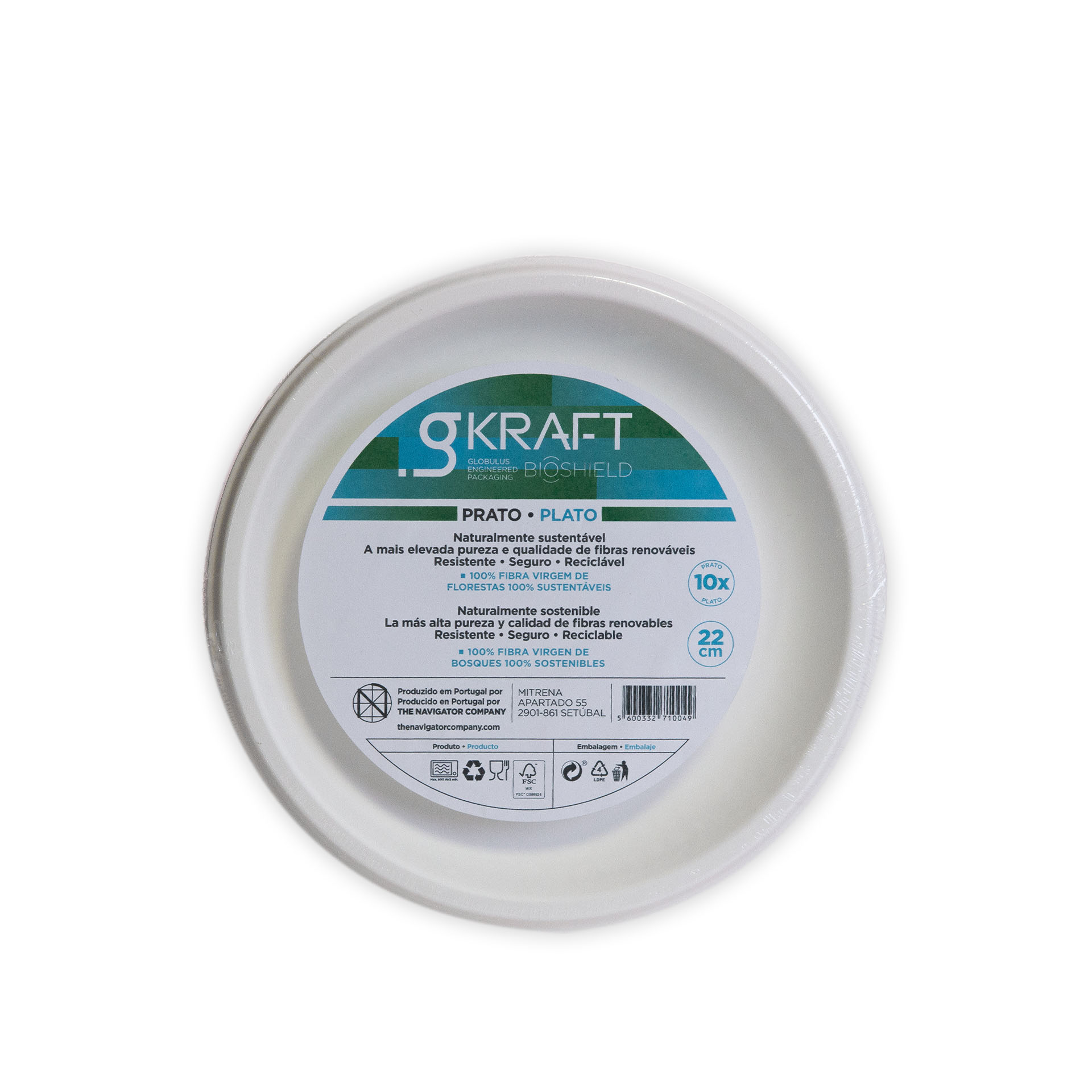 Prato Plano Take Away Gkraft Bioshield 22cm Pack 10