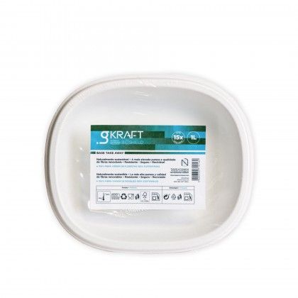 Prato Fundo Take Away Gkraft Bioshield 1000ml 21X18cm Pack 15 Prato Fundo Take Away Gkraft Bioshield 1000ml 21X18cm Pack 15