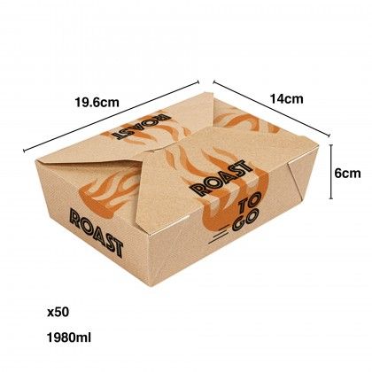 Caixa Microondas 1/2 Frango 1980ml 19.6X14X6cm Pack 50 Caixa Microondas 1/2 Frango 1980ml 19.6X14X6cm Pack 50