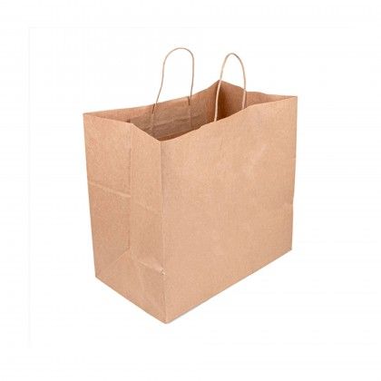 Saco Catering com Asas Kraft Bege 36X21X33.5cm Pack 25 Saco Catering com Asas Kraft Bege 36X21X33.5cm Pack 25