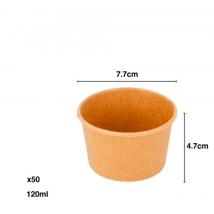 Taa Gelado Kraft Redondo 120ml 7.7X4.7cm Pack 50
