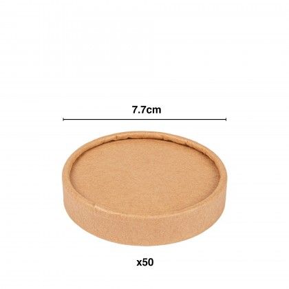 Tampa para Taa Gelado Kraft Redondo 7.7cm Pack 50
