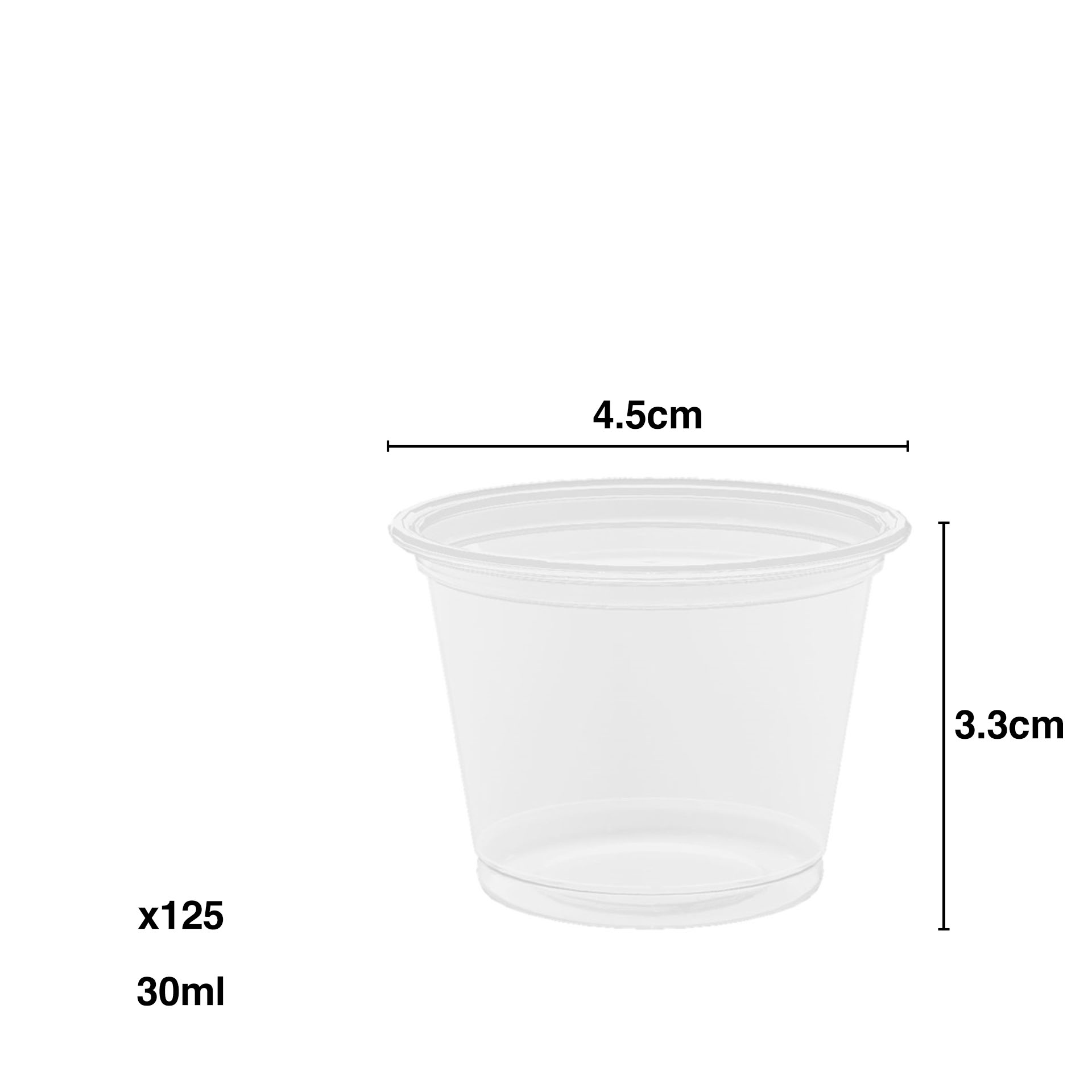 Recipiente Microondas Polipropileno 30ml 4.5X3.3cm Pack 125