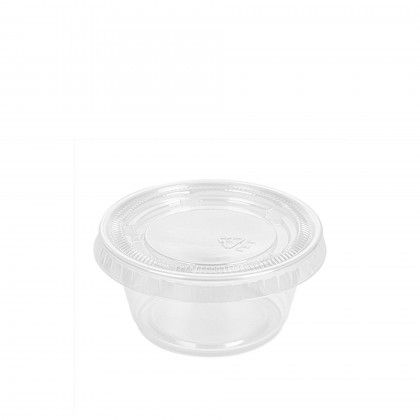 Recipiente Microondas Polipropileno com Tampa 60ml 6.2X3.2cm Pack 50