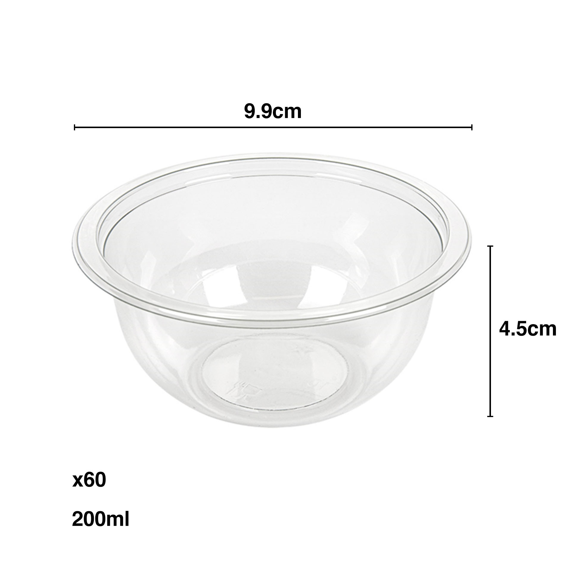 Copo Gelado Rpet Redondo 200ml 9.9X4.5cm Pack 60