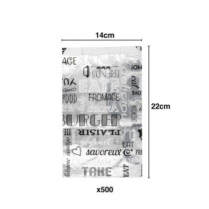 Saco para Hamb�rguer Papel / Alum�nio Parole 14X7X22cm Pack 500