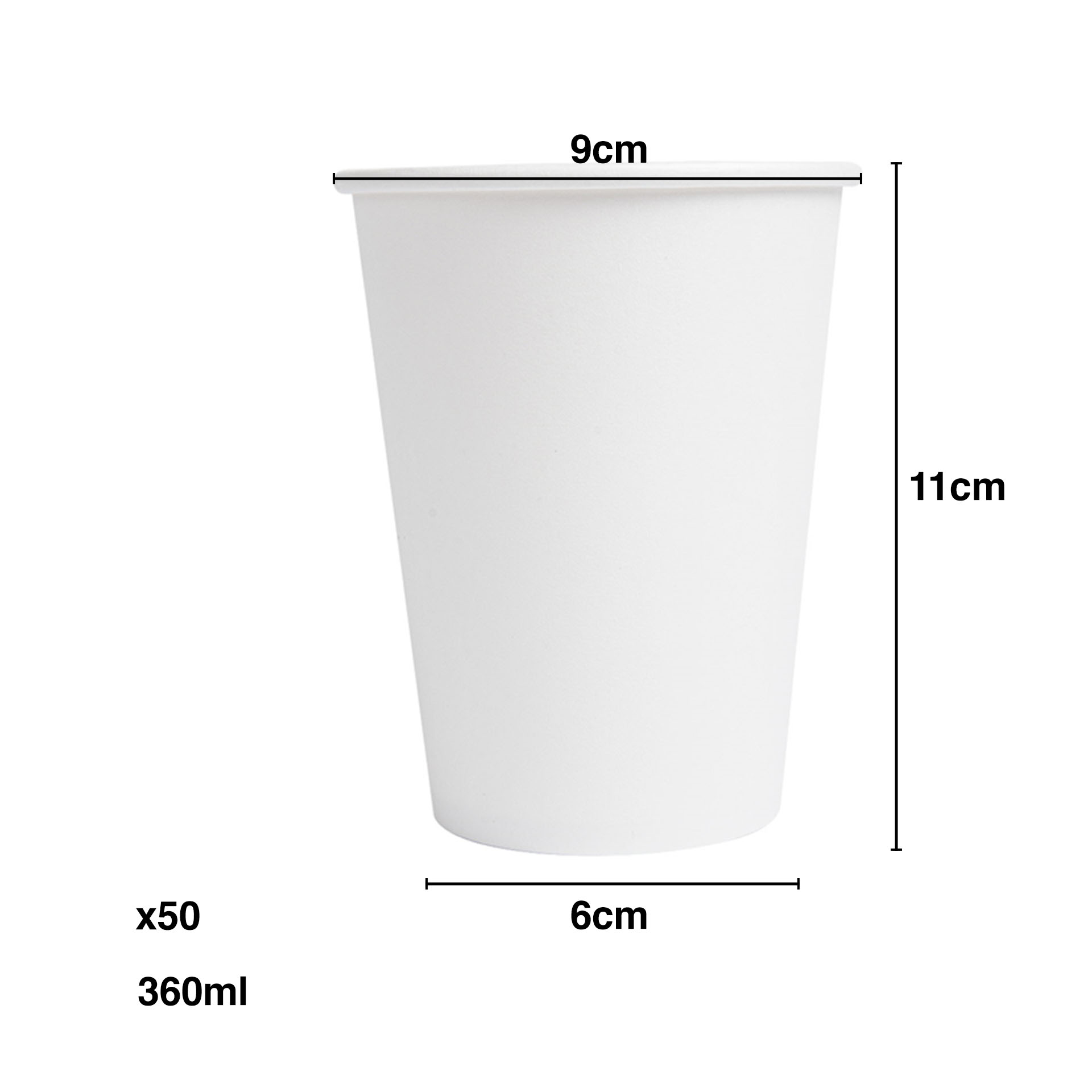 Copo Cartão Bebidas Quentes Branco 360ml 9X6X11cm Pack 50