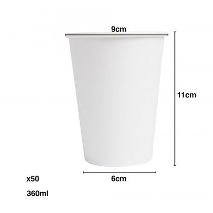 Copo Cartão Bebidas Quentes Branco 360ml 9X6X11cm Pack 50 Copo Cartão Bebidas Quentes Branco 360ml 9X6X11cm Pack 50
