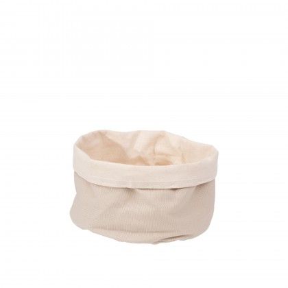 Cesto P�o Algod�o Redondo Bege 17X11cm