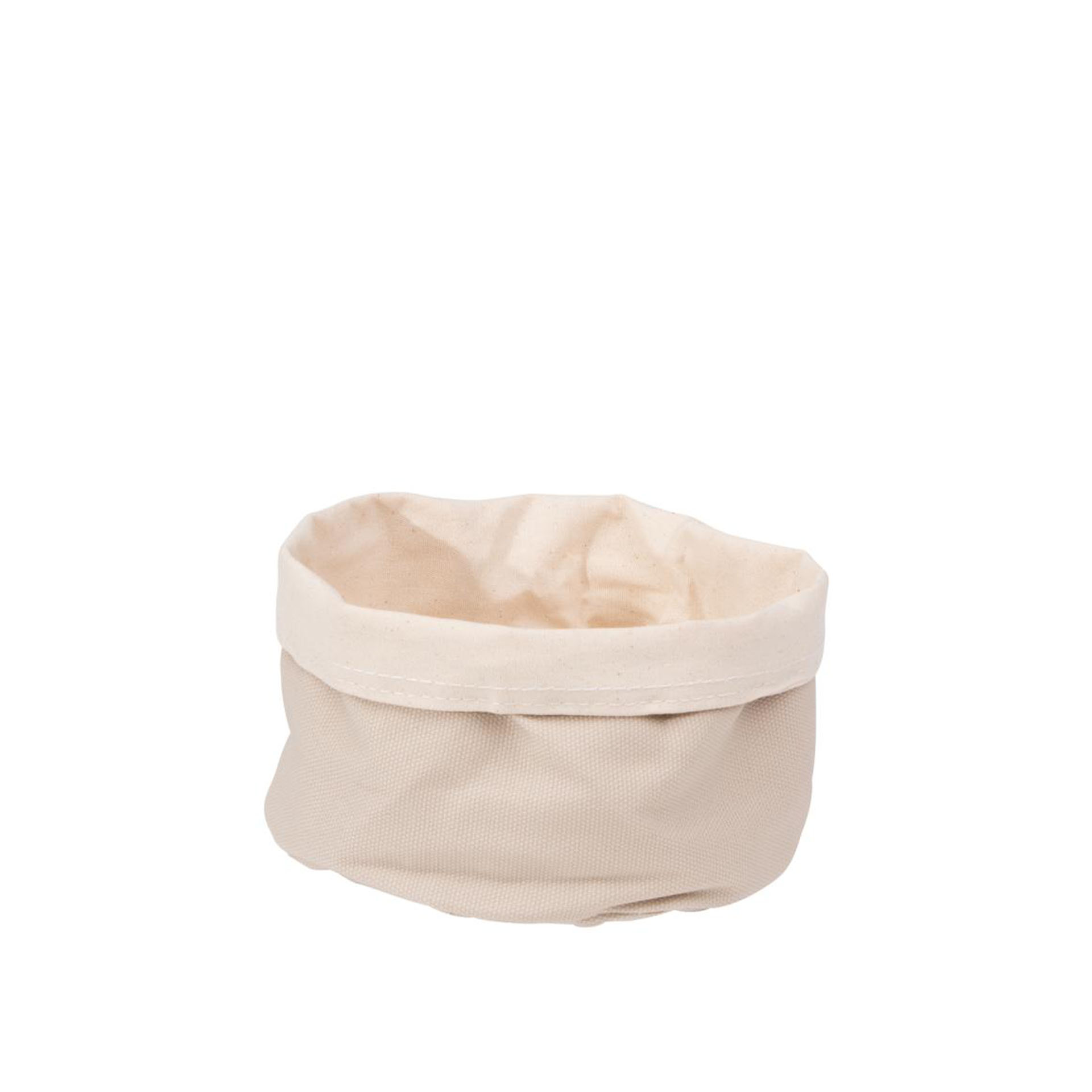 Cesto Pão Algodão Redondo Bege 17X11cm