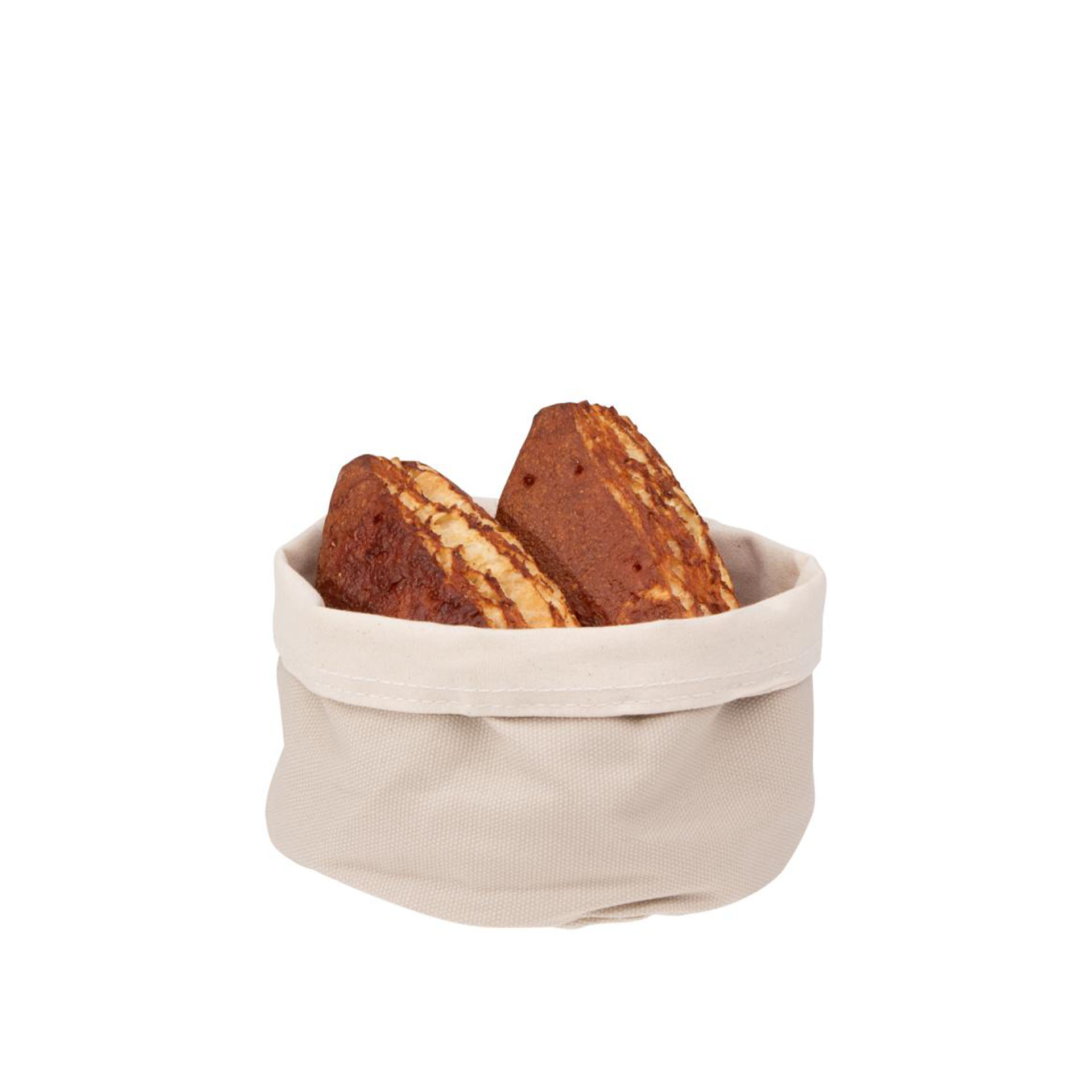 Cesto Pão Algodão Redondo Bege 17X11cm