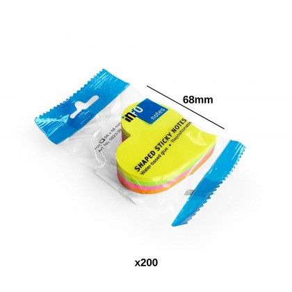Notas Aderentes Brilhantes Corao Curvo 68X68mm Pack 200