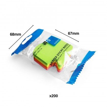 Notas Aderentes Brilhantes Seta Curvada 67X68mm Pack 200