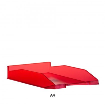 Tabuleiro Pl�stico A4 Transparente Vermelho