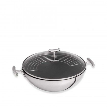 Wok Antiaderente Yumi com Grelha Redondo 4600ml 28X10.6cm