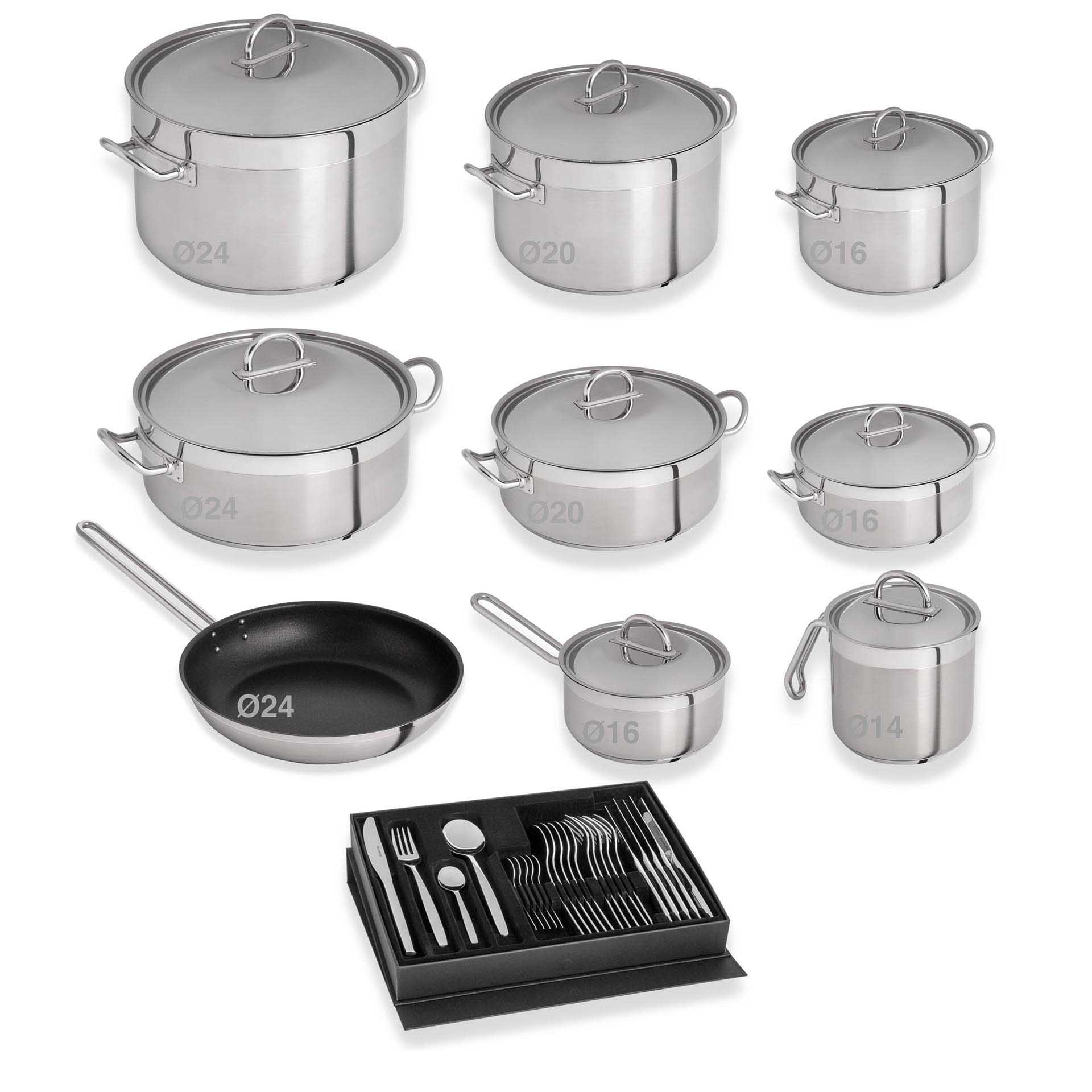 Professinal Tejo Trem Panelas 9 Peças C/ Frigideira