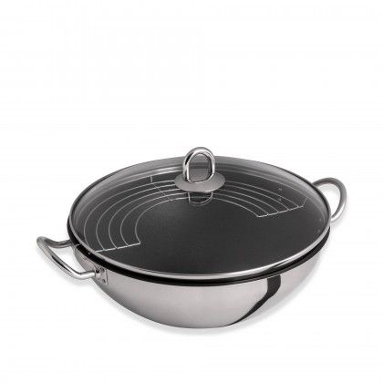 Wok Antiaderente Nautilus com Grelha Redondo 4600ml 28X10.6cm