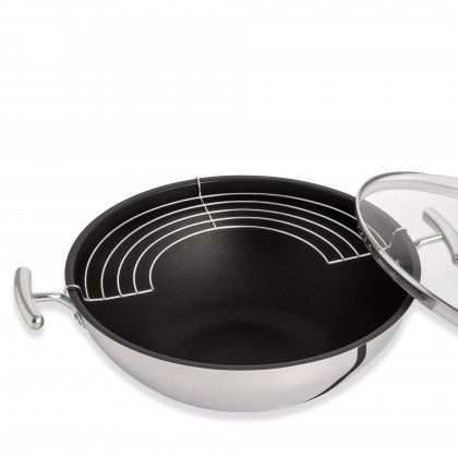 Wok Antiaderente Yumi com Grelha Redondo 4600ml 28X10.6cm