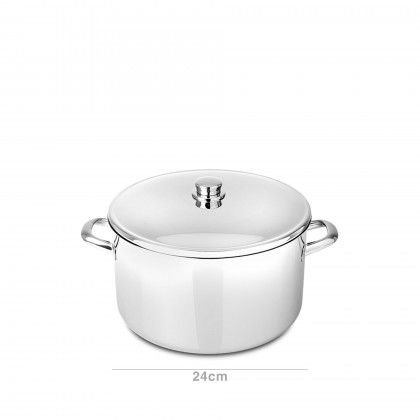 Panela Inox Alfa com Asas Baixa 24cm