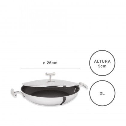 Yumi Frigideira Antiaderente C/ Asas + Tampa �26Cm 2L