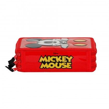 Estojo Triplo Mickey com Materia Escolar 14X21X7cm Estojo Triplo Mickey com Materia Escolar 14X21X7cm
